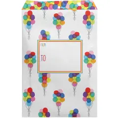 Pack/6: Bunch of Balloons Theme Mailing Envelope - 6 x 1/2 x 9-1/2"