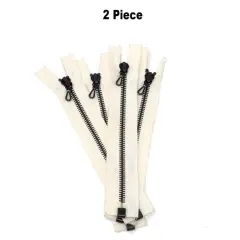 Zipper &ndash; Off White 7" 6MM Black Teeth Open Bottom