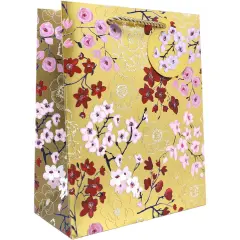 Pack/6: Drifting Blossoms Gift Bag - 8 x 4 x 10"