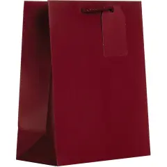 Pack/6: Matte Burgundy Gift Bag - 6 x 3 x 7-1/2"
