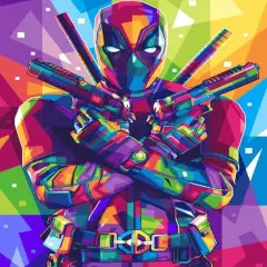 Marvel Diamond Art Kits for Adults, Deadpool 5D Diamond Painting for Adults, DIY Deadpool Wall Art Marvel Cross Stitch Gem Art, Full Round Drill 12x16in