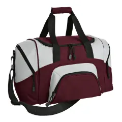 Port Authority&reg; Small Colorblock Sport Duffel Maroon/Grey