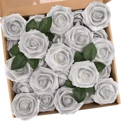 25pcs Fake Flowers Roses Bouquets