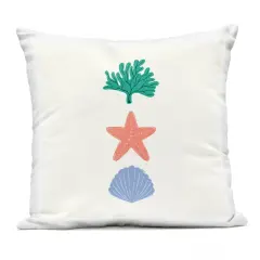 Stupell Industries Coral & Sea Life Minimal Outdoor Printed Pillow design by Sazerelli Designs, 18 x 7 x 18