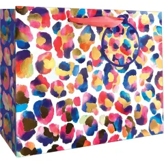 Pack/6: Painted Leopard Gift Bag - 12-1/2 x 5 x 10"