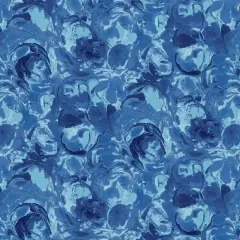 Blue Lagoon Paint Swirls Cotton Wideback Fabric per yard