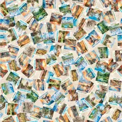 ATXSH Cream Blush Postcards From Texas Cotton 44"/45" Fabric Per Yard