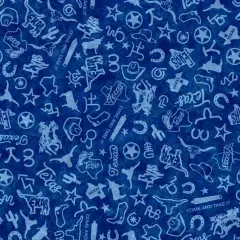 ATXSH Blue Texas Icons Tonal Blender Cotton 44"/45" Fabric Per Yard