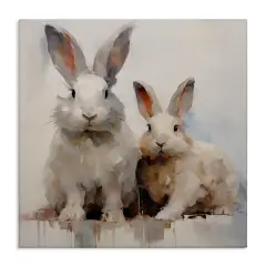 Stupell Industries Fluffy Spring Rabbits Canvas Wall Art Design by Arlington Prints