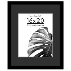 Americanflat Black Poster Frame with Black Mat - Engineered Wood Picture Frame with Plexiglass Front Cover - Wide Picture Frame