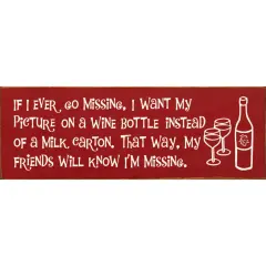 Unique Knotty Pine Wine Bottle Display: Perfect for Missing Person Humor Red-White