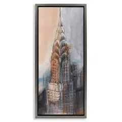 Stupell Industries City Tower Sketch Floater Framed Canvas Wall Art Design by Ethan Harper 
