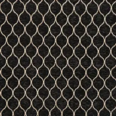 Sarah Elegant Upholstery Fabric 54&Prime; Wide Polyester for Drapery & Home Decor Black
