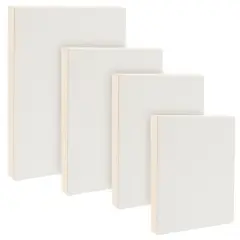 Da Vinci Pro Resist-Grip Coarse Textured Gesso Board, 4 Small Variety Rectangles, 3/4" Depth Art Boards for Painting, White Acrylic Polymer with Quartz Sand, Warp-Resistant Cradled & Sealed MDF Panel