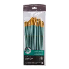 RSET-9311 | 12pc White Taklon Long Handle Variety Brush Set