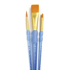 RCC 217 | Crafter's Choice&trade; 3pc Golden Taklon Variety Brush Set