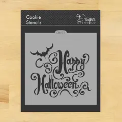 Happy Halloween Lettering Cookie & Craft Stencil | CM071 by Designer Stencils | Cookie Decorating Tools |