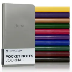 Pocket Notes Leather Journal by Gallery Leather - 6"x3.25" Freeport Silver