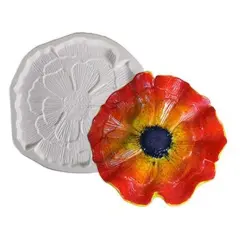 10&rdquo; Diameter x 1.75" Patty Gray Flower Frit Casting Glass Fusing Kiln Mold