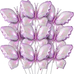 12 Pcs 40 Inch Butterfly Balloon Butterfly Foil Balloon Colorful Party Balloons Giant Butterfly Birthday Decorations for Butterfly Theme Birthday Party Wedding Supplies (Purple Gradient)