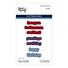 Spellbinders Etched Dies By Simon Hurley-Space Greetings, Simon's Space Adventure