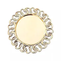 6 Metallic Gold 13" Round Plastic CHARGER PLATES Entwined Swirl Rim Party Events