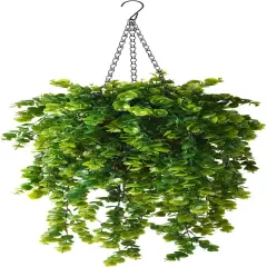 Hanging Eucalyptus Plants with Basket - UV Resistant D&eacute;cor