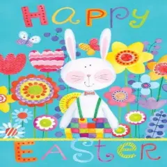 Patchwork Bunny Easter Garden Flag 2 Sided