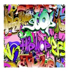 Hip Hop Music Graffiti Collage Edible Cake Topper- 1/4 Sheet