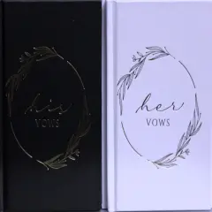 His & Hers Hardcover Wedding Vows Keepsake Book Set