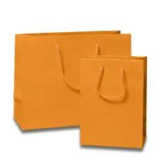 Compact Gift Packaging with Glossy Euro Totes 6 1/4'' x 3 1/2'' x 8 1/2'' Tangerine