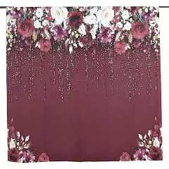 8 ft Vinyl PHOTO BACKGROUND Burgundy Roses Backdrop Party Decorations Supplies