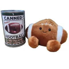 CANNED FOOTBALL STUFFED ANIMAL