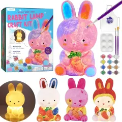 Paint Your Own Bunny Lamp Kit, Art Supplies Arts & Crafts Kit, Painting kit for Kids 6-12, Arts and Crafts for Kids Ages 8-12, Toys Girls Boy Birthday Gift Ages 3 4 5 6 7 8 9 10 11 12+