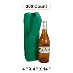 Non-Woven Reusable Wine Carry Bag Sustainable 4" x 4" x 14"