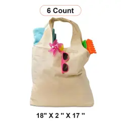 Natural Cotton Tote Bag 18'' x 2'' x 17'' Durable Design