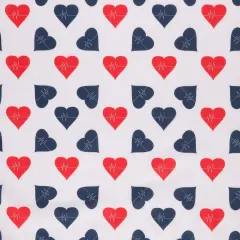 Mook Fabrics Tossed Heartbeat Printed PUL Fabric [60 in. Wide] Red - By The Yard