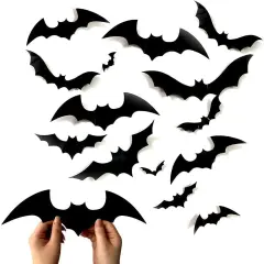 60PCS Halloween 3D Bats Decoration