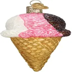 Old World Christmas Neopolitan Ice Cream Cone Ornament