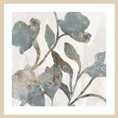 Silhouetted Blooms I by PI Studio Wood Framed Wall Art Print