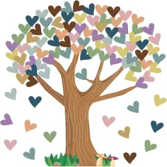 Boho Classroom Tree Bulletin Board Set with Heart Cutouts
