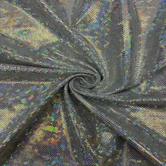1 Yard Shattered Glass Spandex Fabric for Costumes Dancewear Leggings Activewear Projects (58"/60" )Inches Wide Silver-White