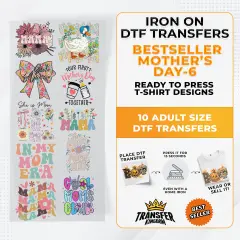Best Seller Mother's Day T-shirt Designs Premade DTF Gangsheet - DTF Bundle 6