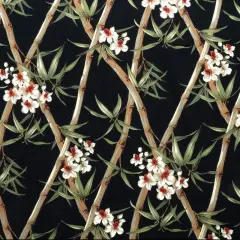 1 Yard Bamboo Branches Floral Cotton Fabric 100% Cotton Upholstery, 56-58" Wide
