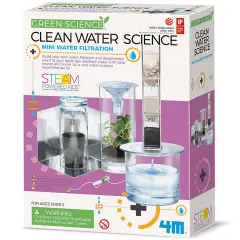 4M: Green Science: Clean Water Science - DIY Mini Water Filtration & Desalination Plant Kit, Solar Powered, STEM Experiment Activity, Kids Ages 5+