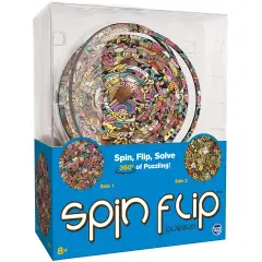Spin Flip: Puzzle Ice Cream & Pizza- 14 Rings - 2-In-1: Double-Sided Puzzle, Spin-Flip-Solve, 360 Degress Of Puzzling, Fidget Toy, Adults & Kids 8+