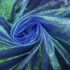 1 Yard Royal Blue Iridescent Organza Lightweight Sheer Shimmer Fabric for Crafts, Costumes & Special Occasions 45 Inch Wide