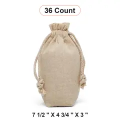 Cotton Muslin Gift Bags 7 1/2" x 4 3/4" x 3"