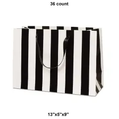 Mega Stripe Euro Totes 13" x 5" x 9" Stylish Durable Gift Bags