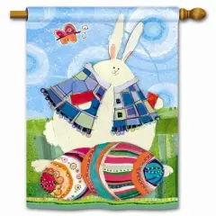 Funny Bunny Easter Banner 2 Sided Flag